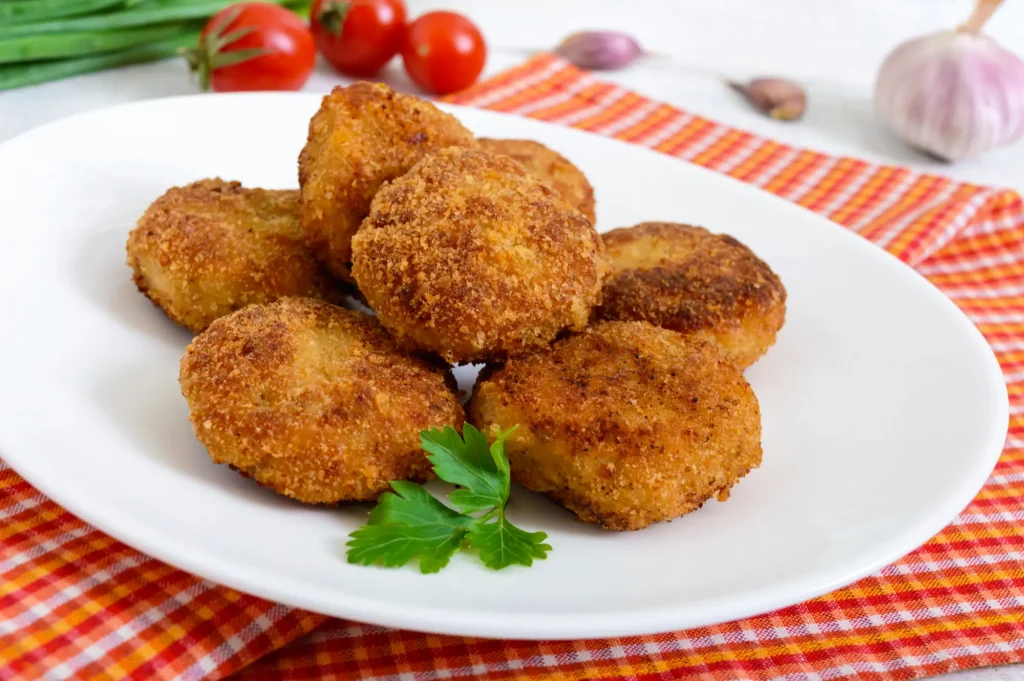 Assiette de croquettes de poulet